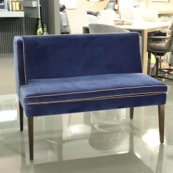 Christine Kröncke Bänke|2er Set Bank CK Dinegra CK400.40 Bezug Allure Velvet Blau 1357 055 Fuß Eiche Dunkel Keder 577.056 Copper Helles Kupfer