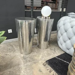 Baxter Beistelltische|2er Set Beistelltisch Cairo Messing Verzinnt Handgehämmert