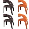 Fendi Casa Stuhlsets|4-er Set Berenice Chair 2 Stoff A073 Black 2 Stoff A045 Paprika