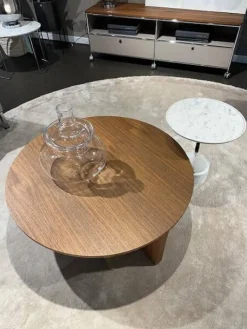 Cassina Couchtische|2er Set Couchtisch Sengu Low Table Amerikanischer Nussbaum Und Modell 9 Platte Marmor Carrara Weiß Gestell Anthrazit