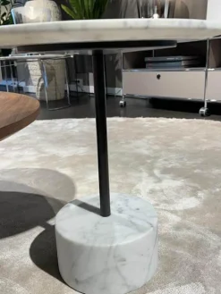 Cassina Couchtische|2er Set Couchtisch Sengu Low Table Amerikanischer Nussbaum Und Modell 9 Platte Marmor Carrara Weiß Gestell Anthrazit