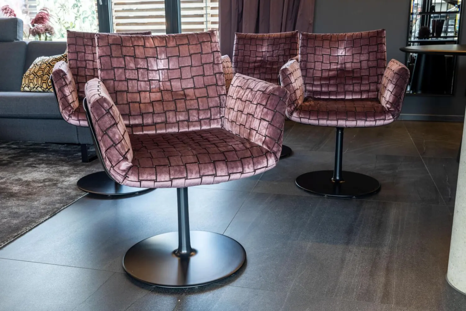 COR Stuhlsets|4er Set Drehstuhl Alvo Stoff Ardea IL Veneto 15439446 Violett Mit Armlehnen