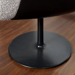 COR Stuhlsets|2-er Set Drehstuhl Alvo Stoff 14002 Hellgrau Schale Kunststoff Schwarz Tellerfuß Lack Schwarz