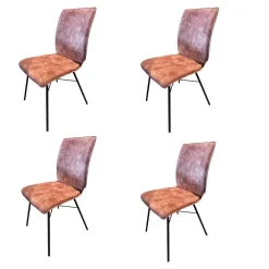 Raum.Freunde Stuhlsets|4er Set Esszimmerstuhl Yanis Stoff Adore 200 Pale Rosa Rot Gestell Anthrazit Schwarz