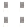 Lavida Stuhlsets|4er Set Freischwinger Jenny Vollgeflecht Kieselgrau Grau Untergestell Rundrohr Edelstahl
