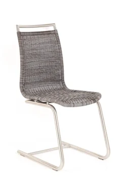 Lavida Stuhlsets|4er Set Freischwinger Jenny Mit Edelstahlgriff Kieselgrau Untergestell Rundrohr Edelstahl