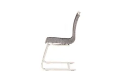 Lavida Stuhlsets|4er Set Freischwinger Jenny Mit Edelstahlgriff Kieselgrau Untergestell Rundrohr Edelstahl