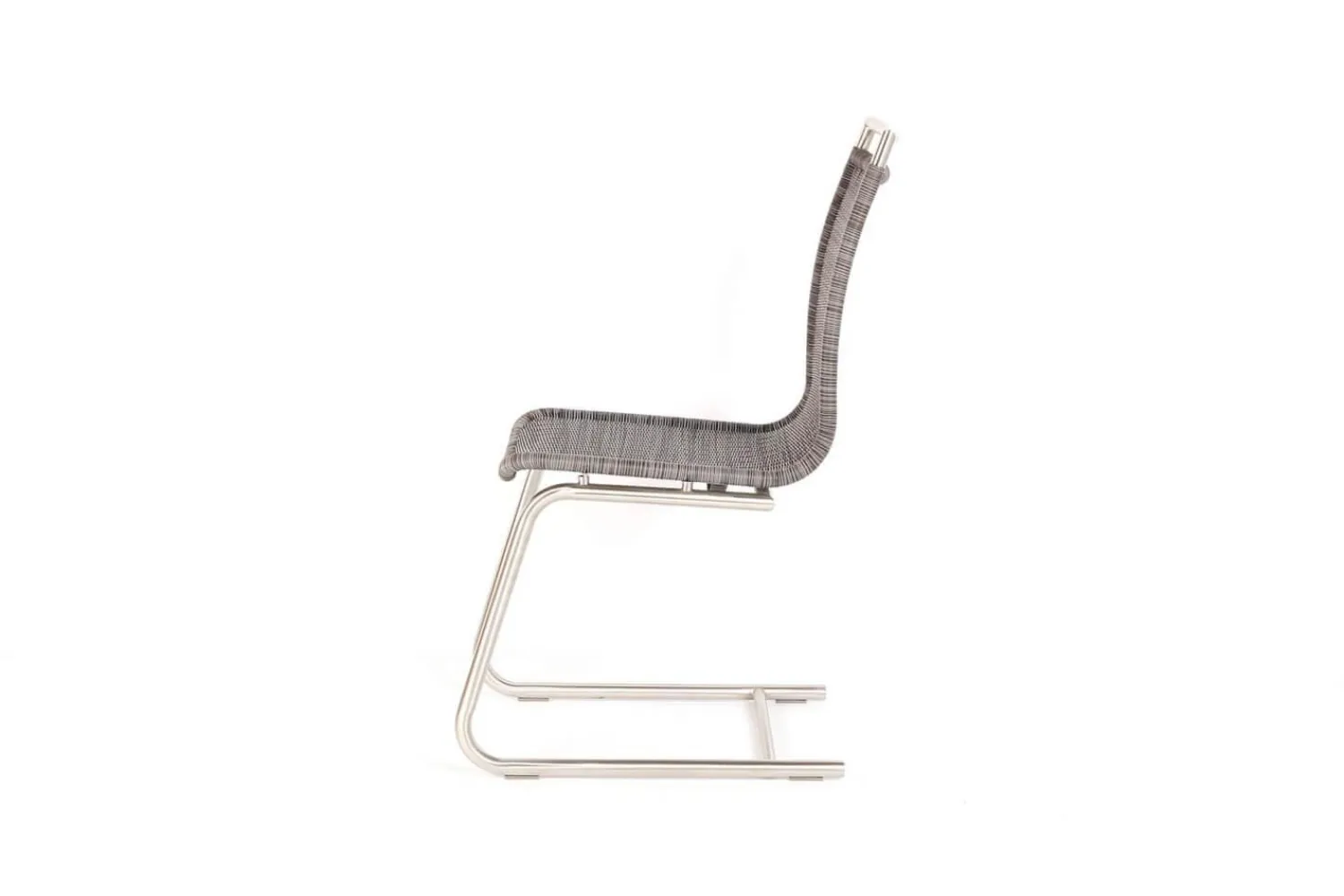 Lavida Stuhlsets|4er Set Freischwinger Jenny Mit Edelstahlgriff Kieselgrau Untergestell Rundrohr Edelstahl