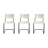 Thonet Stuhlsets|3-er Set Freischwinger Stuhl S43 Decklackiert 9010 Weiss Stahlgestell Verchromt Inklusive Filzgleitern