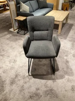 Natura Stuhlsets|6er Set Gainesville Stoff Silent Hunter 361 Anthrazit Gestell Metall Schwarz Pulverbeschichtet