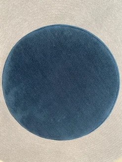 COR Hocker & Sitzsäcke|3er Set Hocker Drop Stoff 8214 Petrol Blau Und 8170 Ozean Dunkelblau Fuß Rollen Und Filzgleiter