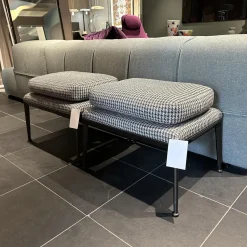 B&B Italia Hocker & Sitzsäcke|2-er Set Hocker Mirto Stoff Scozia 2489151 Grau Füße Schwarzchrom Lackiert