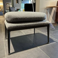 B&B Italia Hocker & Sitzsäcke|2-er Set Hocker Mirto Stoff Scozia 2489151 Grau Füße Schwarzchrom Lackiert