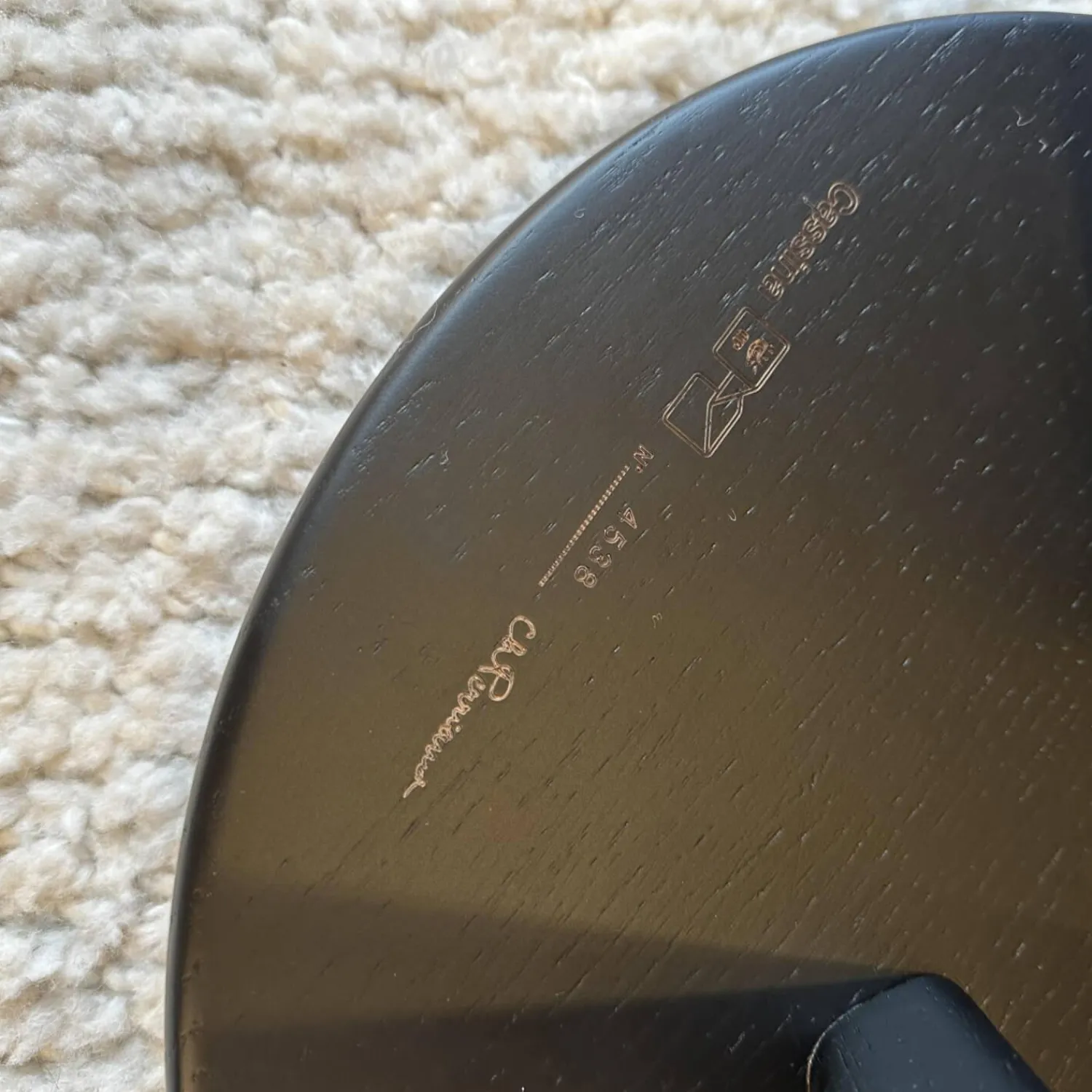 Cassina Hocker & Sitzsäcke|2er Set Hocker Tabouret Berger Und Meribel In Eichenholz Natur Und Schwarz Gebeizt