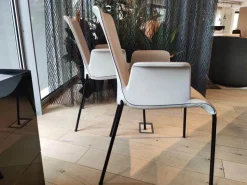 Walter Knoll Stuhlsets|2er Set Leder-Stuhl Liz Mit Armlehne Leder Napoli 1881 Steingrau