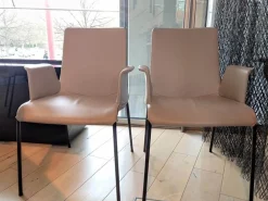 Walter Knoll Stuhlsets|2er Set Leder-Stuhl Liz Mit Armlehne Leder Napoli 1881 Steingrau