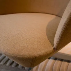 Muuto Loungesessel|2er Set Loungestühle Oslo Stoff Geformter PU Schaum Mit Stahl Und Holzrahmen Beige Gestell Stahl