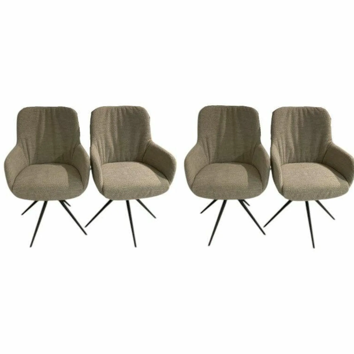 Bert Plantagie Stuhlsets|4er Set Mis Stativ Textilgewebe Alpine Natural Grau Stativgestell Metall Anthrazit Sitz Mit Drehfunktion