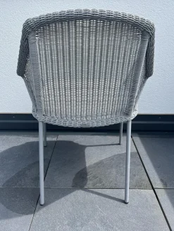 Cane Line Gartenstühle|8er Set Outdoor Stuhl Breeze Stoff Wave Light Grey Grau Mit Kissen Stoff Natte Selected PP Light Grey Grau