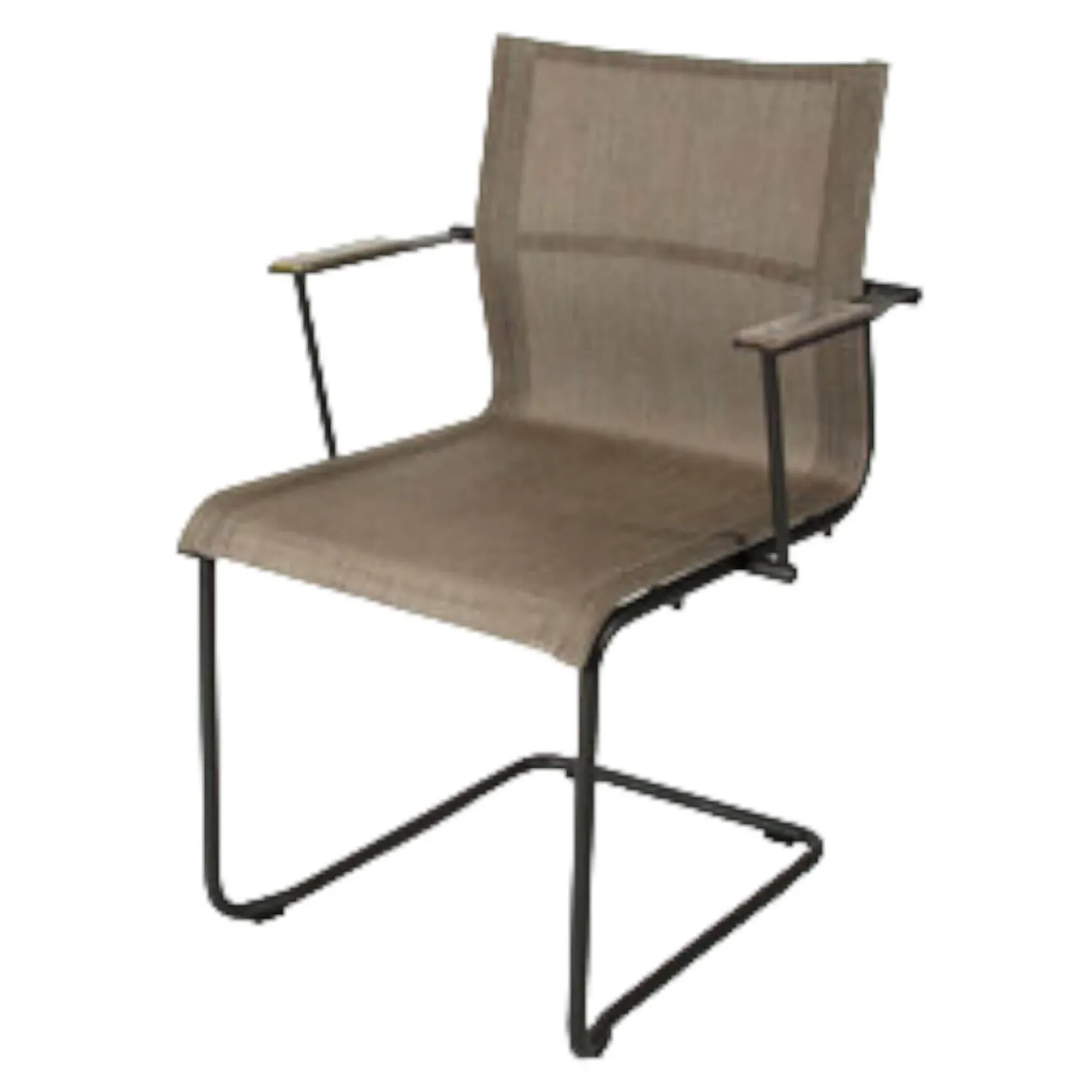 Gloster Gartenstühle|2-er Set Outdoorstühle Sway Bespannung Granite Sling Armlehnen Teak Gestell Meteor