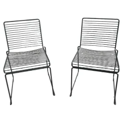 Hay Gartenstühle|2er Set Outdoorstuhl Hee Dining Metall Schwarz