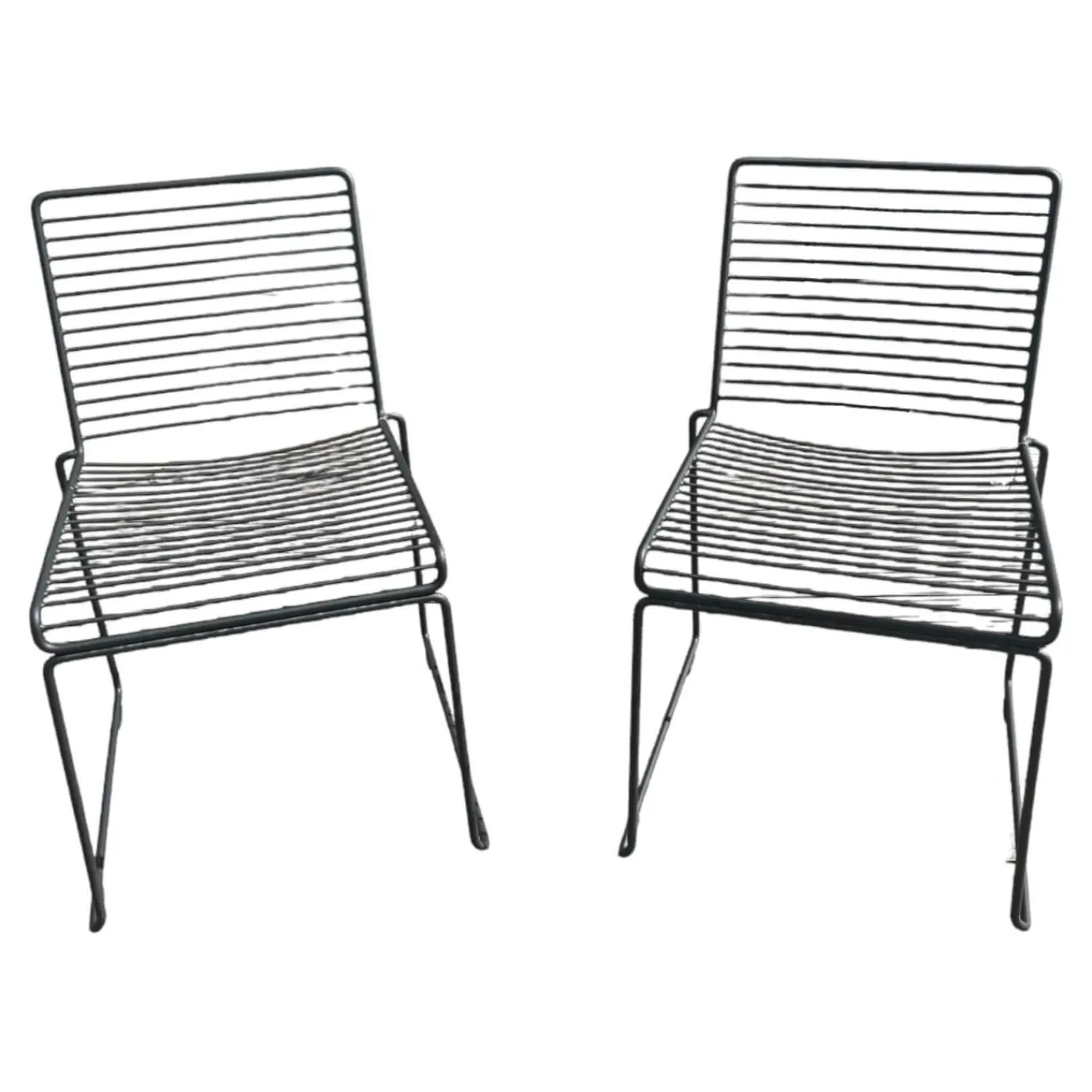 Hay Gartenstühle|2er Set Outdoorstuhl Hee Dining Metall Schwarz