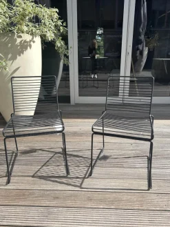 Hay Gartenstühle|2er Set Outdoorstuhl Hee Dining Metall Schwarz