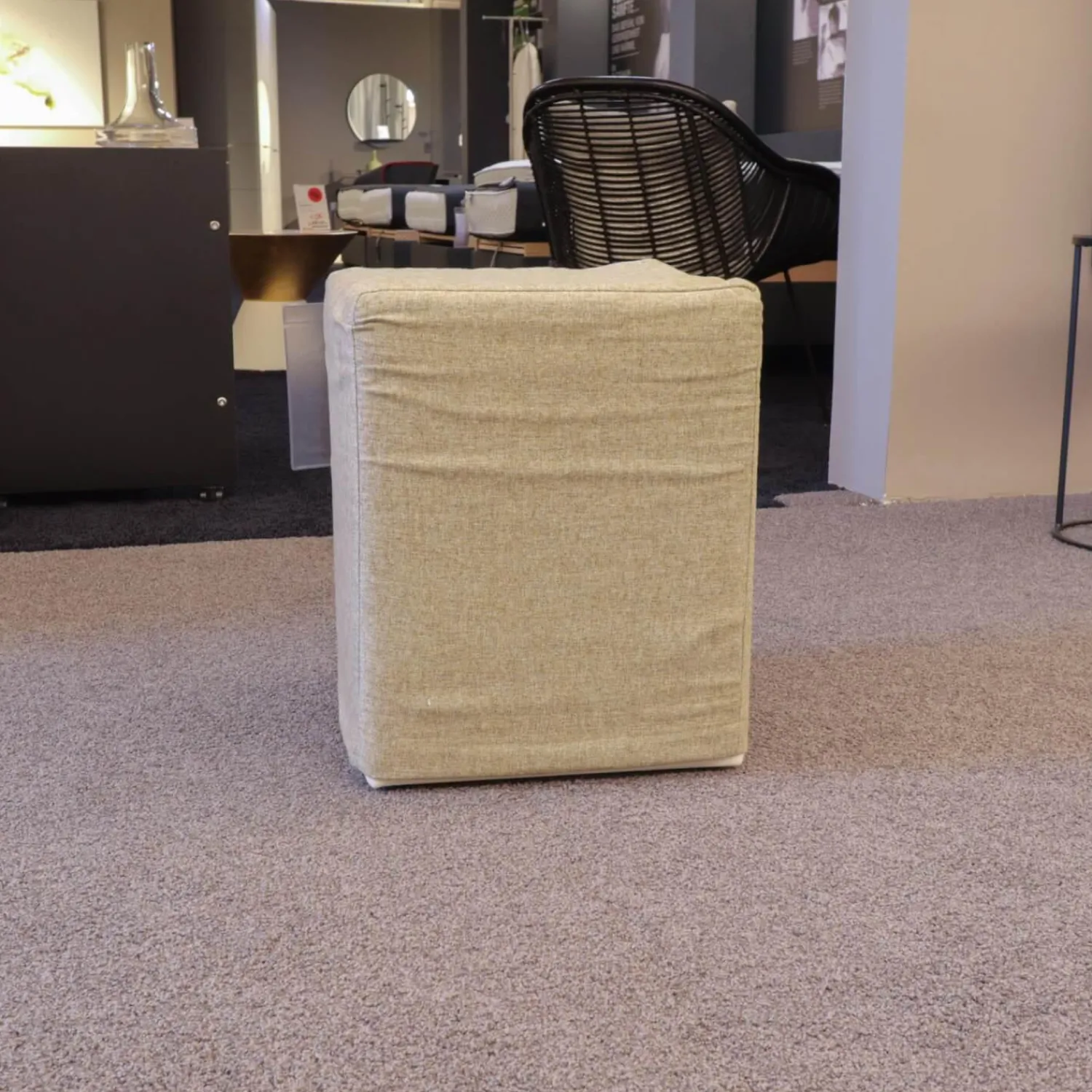 Schramm Hocker & Sitzsäcke|2-er Set Polsterhocker PH Stoff Benno 890 Sand Und Stoff Benno 900 Moos