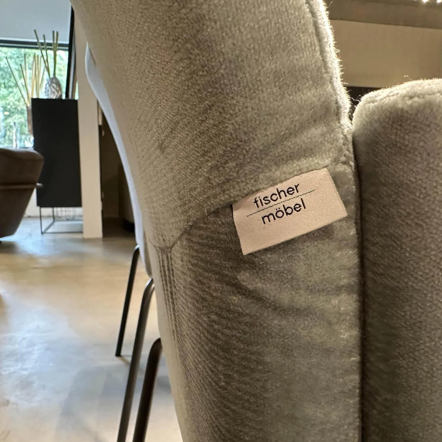 Fischer Möbel Stuhlsets|6er Set Sessel Kalos Stoff Velvet Lagoon Stoff Moss Agua Fuß Edelstahl Pulverbeschichtet Anthrazit Strukturlack Matt