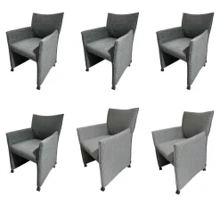 Mobitec Stuhlsets|6er Set Sessel MR Picara 317 Stoff Yves Silver 12 Grau Und Stoff Mango Grey Grau 18746 Füße Rollen Schwarz