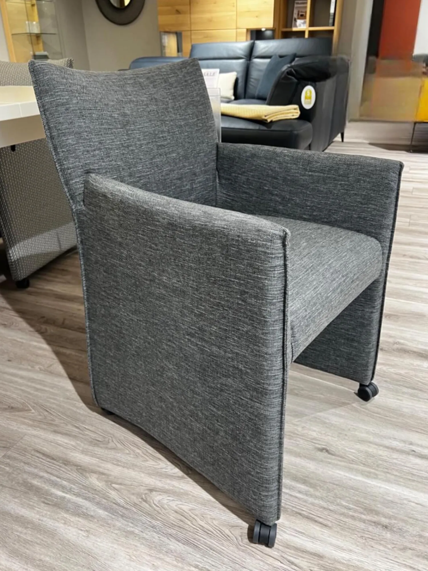 Mobitec Stuhlsets|6er Set Sessel MR Picara 317 Stoff Yves Silver 12 Grau Und Stoff Mango Grey Grau 18746 Füße Rollen Schwarz