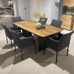 Wöstmann Stuhlsets|6er Set Sina 3 Bezug Stoff Forza Dark Grey 12305 Grau Metallgestell Schwarz Strukturgepulvert