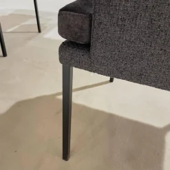 Wöstmann Stuhlsets|6er Set Sina 3 Bezug Stoff Forza Dark Grey 12305 Grau Metallgestell Schwarz Strukturgepulvert