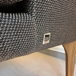 Bielefelder Werkstätten Bänke|2er Set Sitzbank Polo Petit Stoff Dedar Highlight 03 Notte Grau Füße Naturbaum