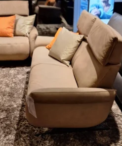 himolla Polstergruppen|2er Set Sofa 4151 Leder 27 Leonessa Desert Beige Metallkufe Anthrazit Mit Motorischer Wall Free Funktion Ohne Dekokissen