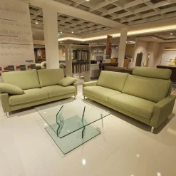 Erpo Polstergruppen|2er Set Sofa Classics 500 Bezug Stoff 2036.59 Monza Kufen Hochglanz Inklusive Kopfstütze Eckig Verstellbar