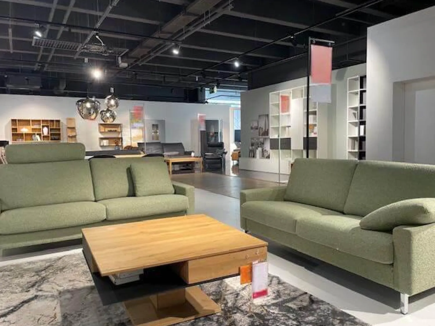 Erpo Polstergruppen|2er Set Sofa Classics 500 Stoff Monza 2036 59 Grün Kufen Metall Inklusive Kopfstütze Und Armlehnenkissen