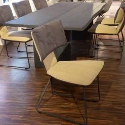 Hartmann Stuhlsets|6er Set Stühle Ella Kilva Außen Microfaser 52M Anthrazit Innen Flachgewebe 50F Beige Gestell Metall Schwarz Ohne Tisch