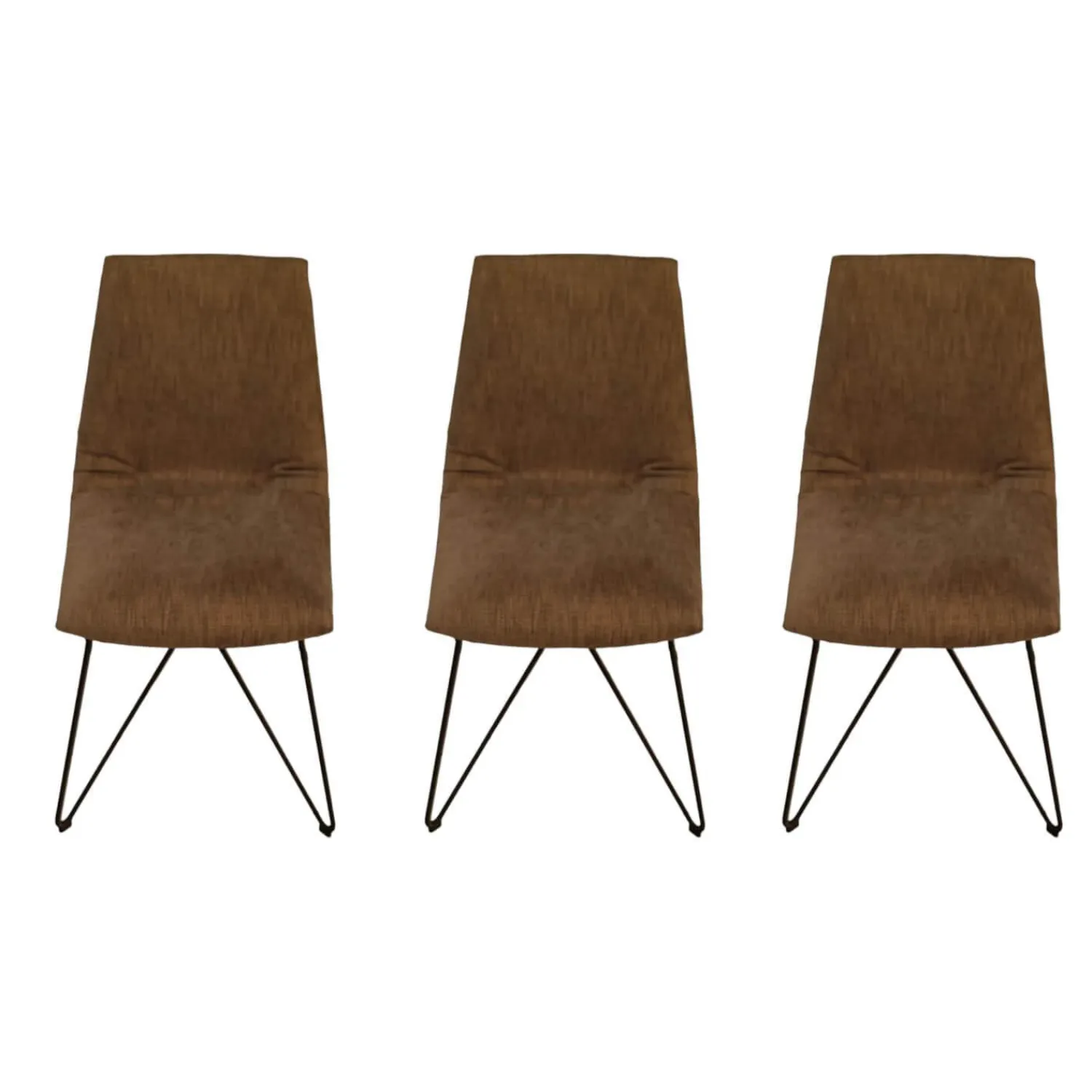 Team 7 Stuhlsets|3er Set Stühle Lui Stoff Maple MA862 Grau Meliert Gestell Metall Schwarz Ohne Armlehne