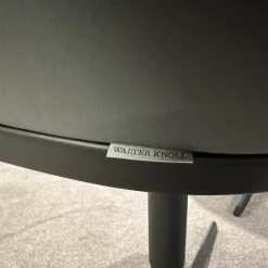 Walter Knoll Stuhlsets|2er Set Stühle Sheru Leder Congress 1441 Basalt Grau Außen Schwarz Gestell Matt Schwarz Pulverbeschichtet