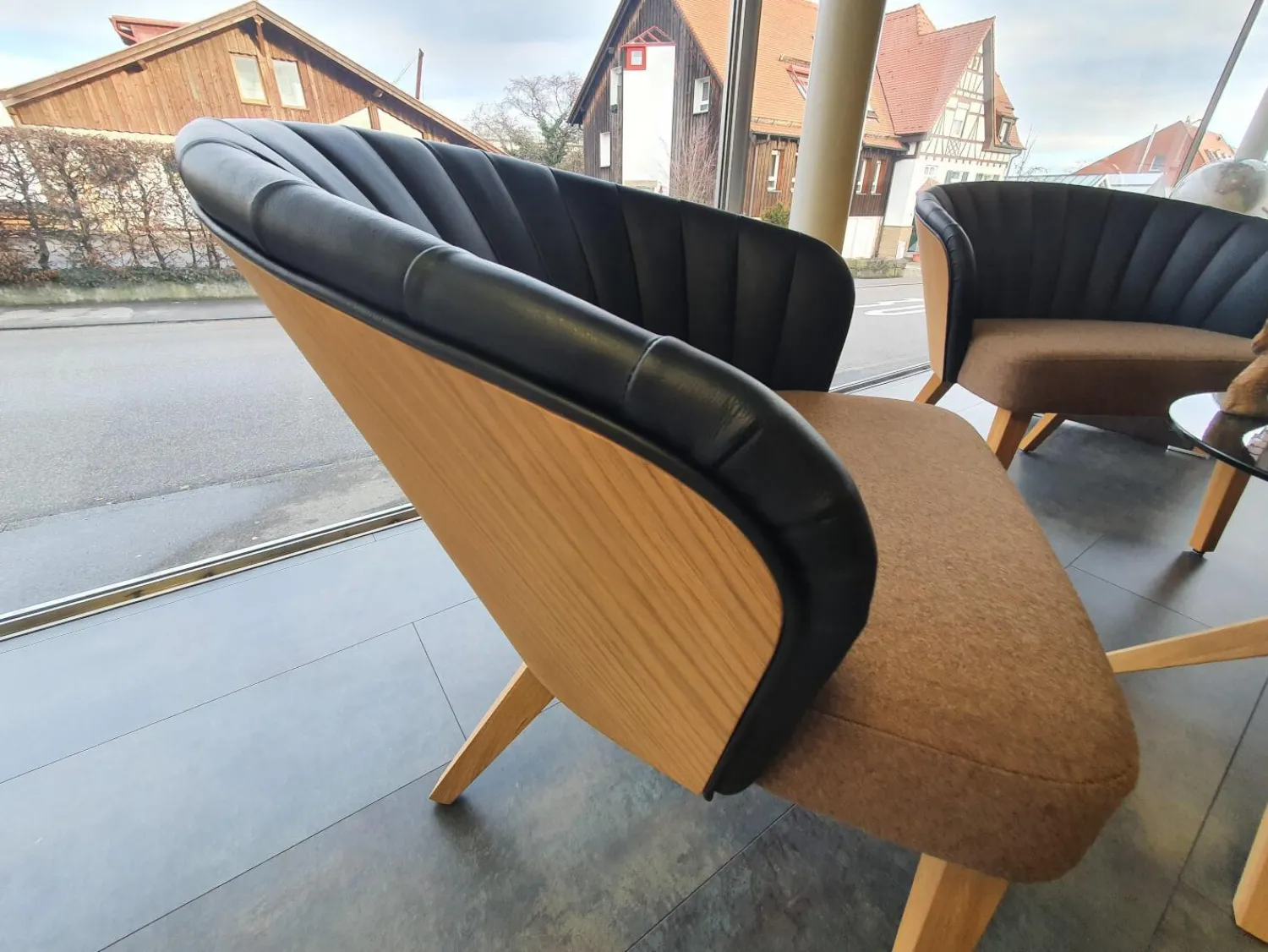 Hülsta Stuhlsets|2er Set Stühle Solid LDS37 Linea Braun Gestell Holz Massiv