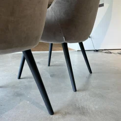 Walter Knoll Stuhlsets|2er Set Stuhl 1375 Stoff Harald 2 Mineral 242 Grau Füße Eiche Geflammt Geölt Mit Kunststoffgleitern