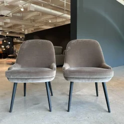 Walter Knoll Stuhlsets|2er Set Stuhl 1375 Stoff Harald 2 Mineral 242 Grau Füße Eiche Geflammt Geölt Mit Kunststoffgleitern