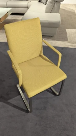 Venjakob Stuhlsets|6er Set Stuhl A258 Stoff Rom Schilf Gelb Gestell Edelstahloptik