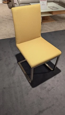 Venjakob Stuhlsets|6er Set Stuhl A258 Stoff Rom Schilf Gelb Gestell Edelstahloptik