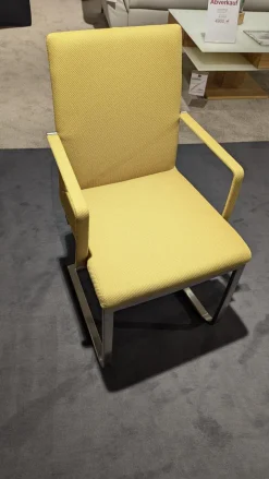 Venjakob Stuhlsets|6er Set Stuhl A258 Stoff Rom Schilf Gelb Gestell Edelstahloptik