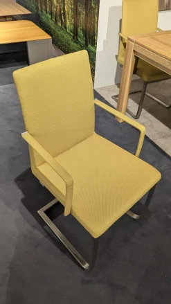 Venjakob Stuhlsets|6er Set Stuhl A258 Stoff Rom Schilf Gelb Gestell Edelstahloptik