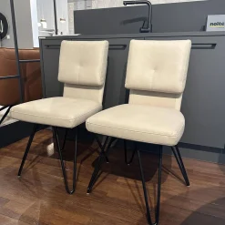 Rom Stuhlsets|2er Set Stuhl Alva Sitz Lario Rock Grau Beige Gestell Schwarz