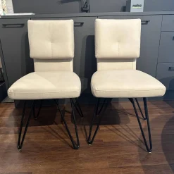 Rom Stuhlsets|2er Set Stuhl Alva Sitz Lario Rock Grau Beige Gestell Schwarz