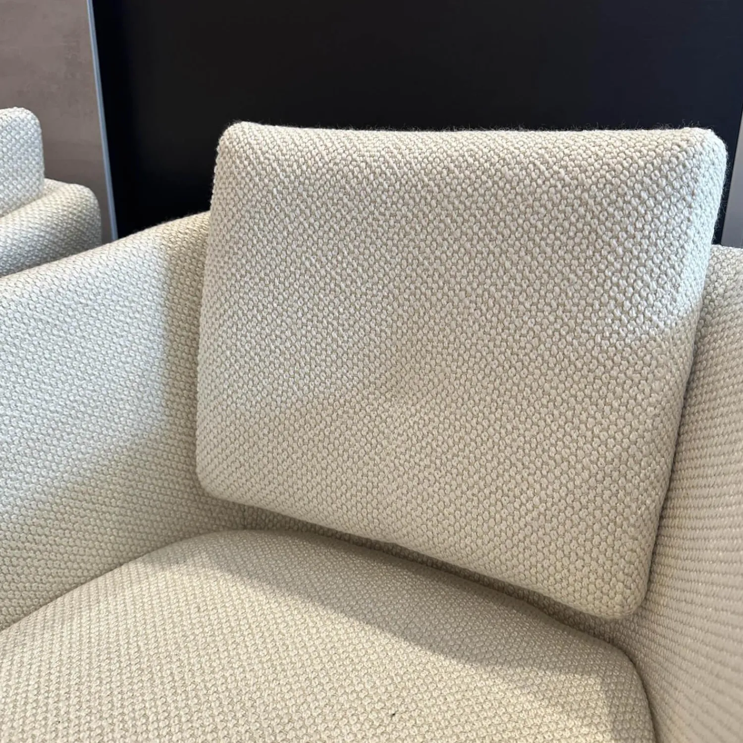 Rom Stuhlsets|2er Set Stuhl Alva Stoff Amiri Offwhite Weiß Füße Schwarz Mit Armlehnen